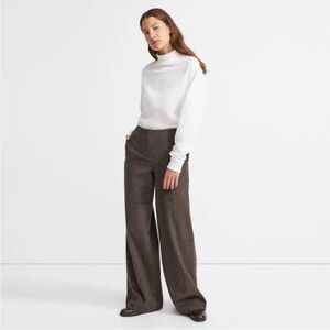 Theory wool blend Houndstooth Wide-Leg Pants size 4